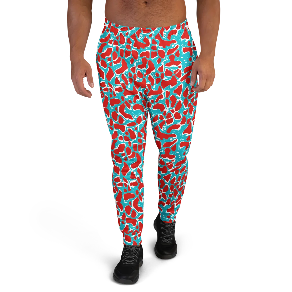 Turquoise Rapture on Men's Joggers — Front