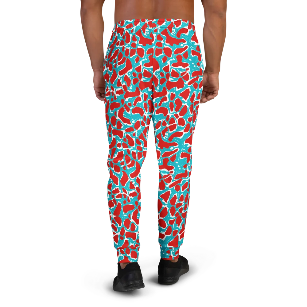 Turquoise Rapture on Men's Joggers — Back