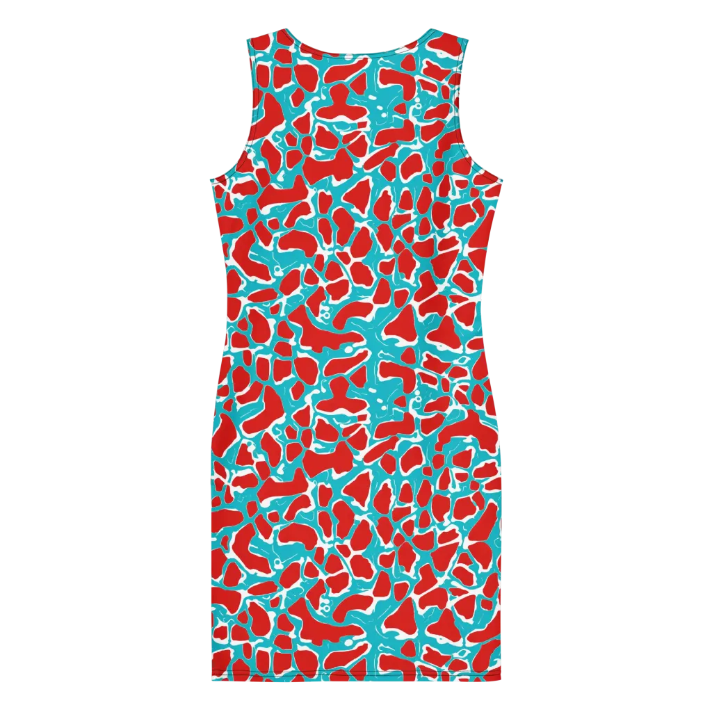 Turquoise Rapture on Bodycon Dress — Back