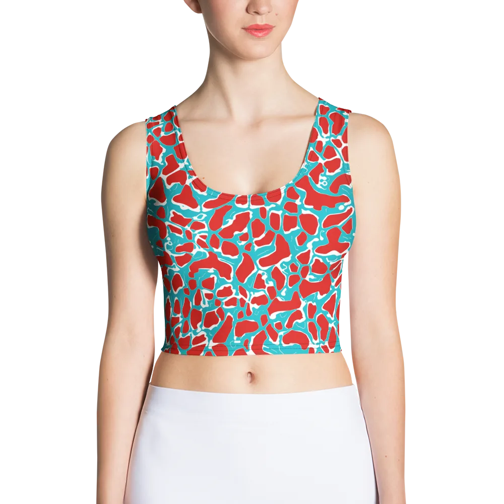 Turquoise Rapture on Crop Top — Front