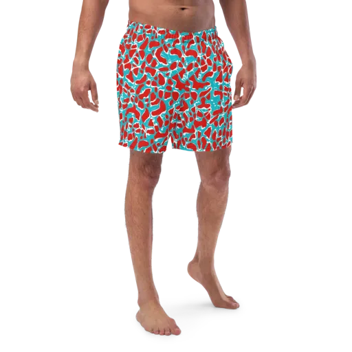 Turquoise Rapture on a Swim Trunks