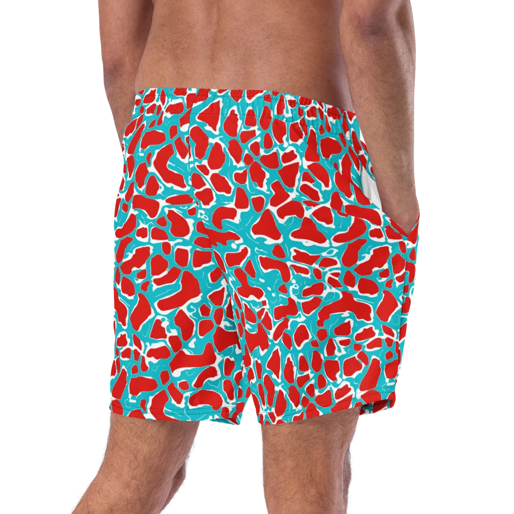 Turquoise Rapture on Swim Trunks — Right Back