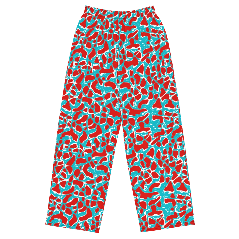 Turquoise Rapture on Wide-Leg Pants — Front