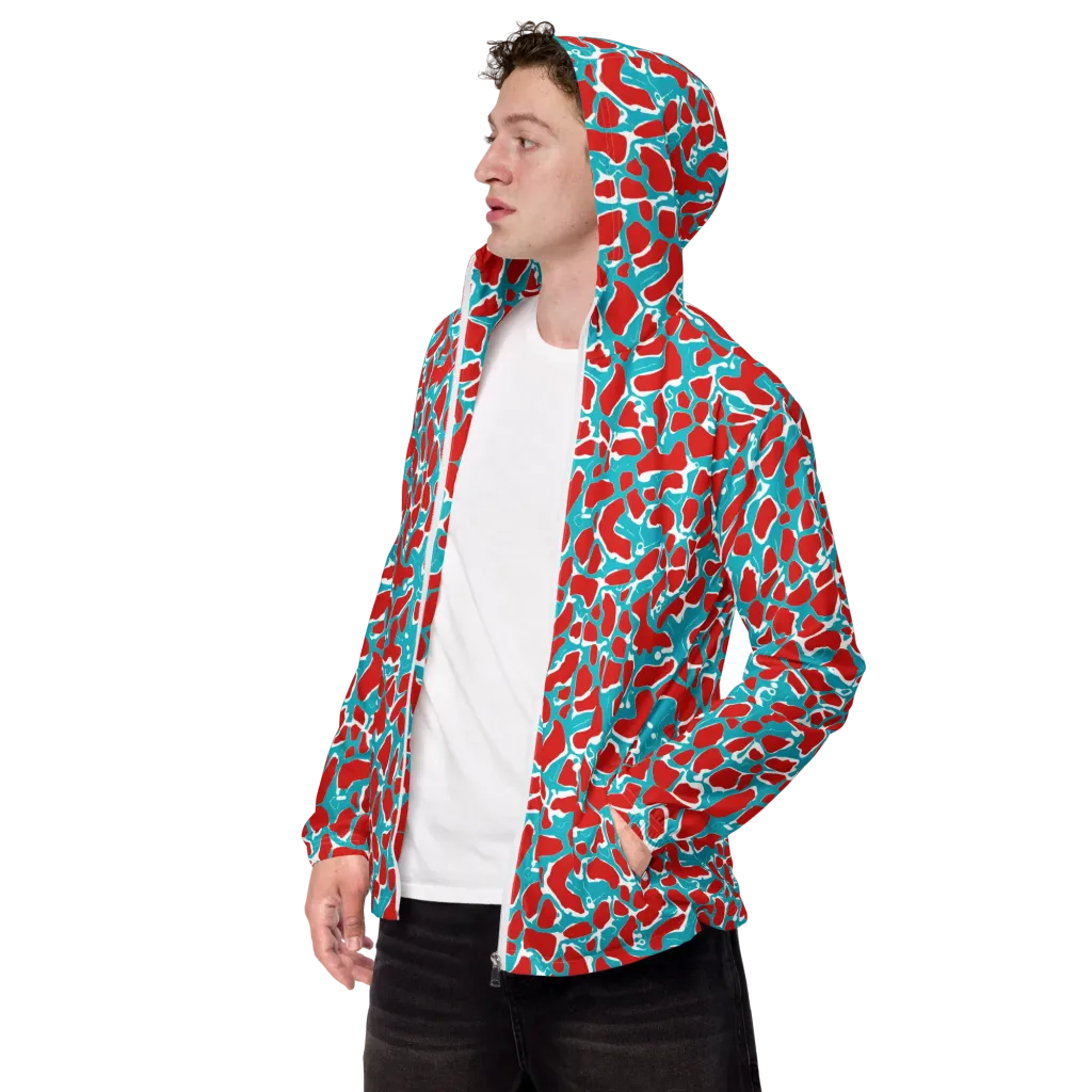 Turquoise Rapture on Men's Windbreaker — Left Front