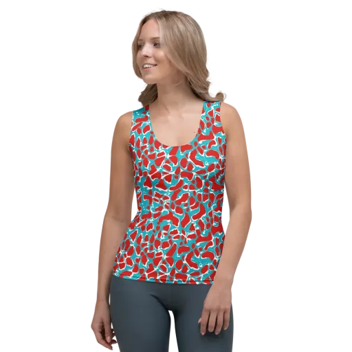 Turquoise Rapture on a Women's Tank Top