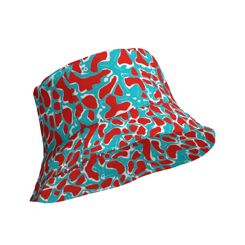 Turquoise Rapture on Reversible Bucket Hat — Product details Outside