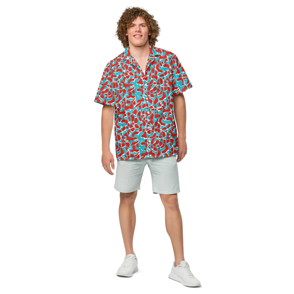 Turquoise Rapture on Button Shirt — Front