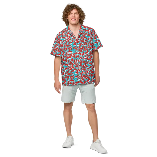 Turquoise Rapture on a Button Shirt