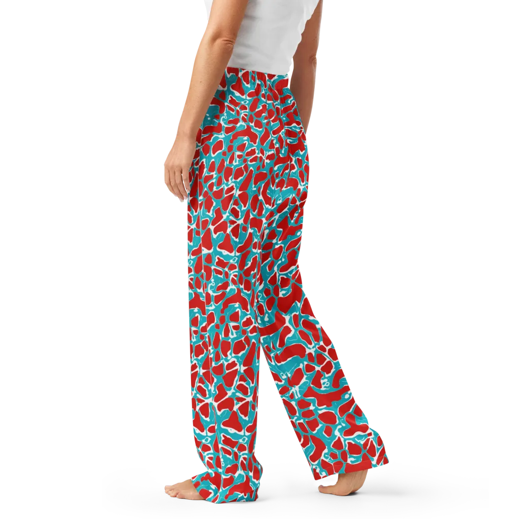 Turquoise Rapture on Women's Pajama Pants — Left