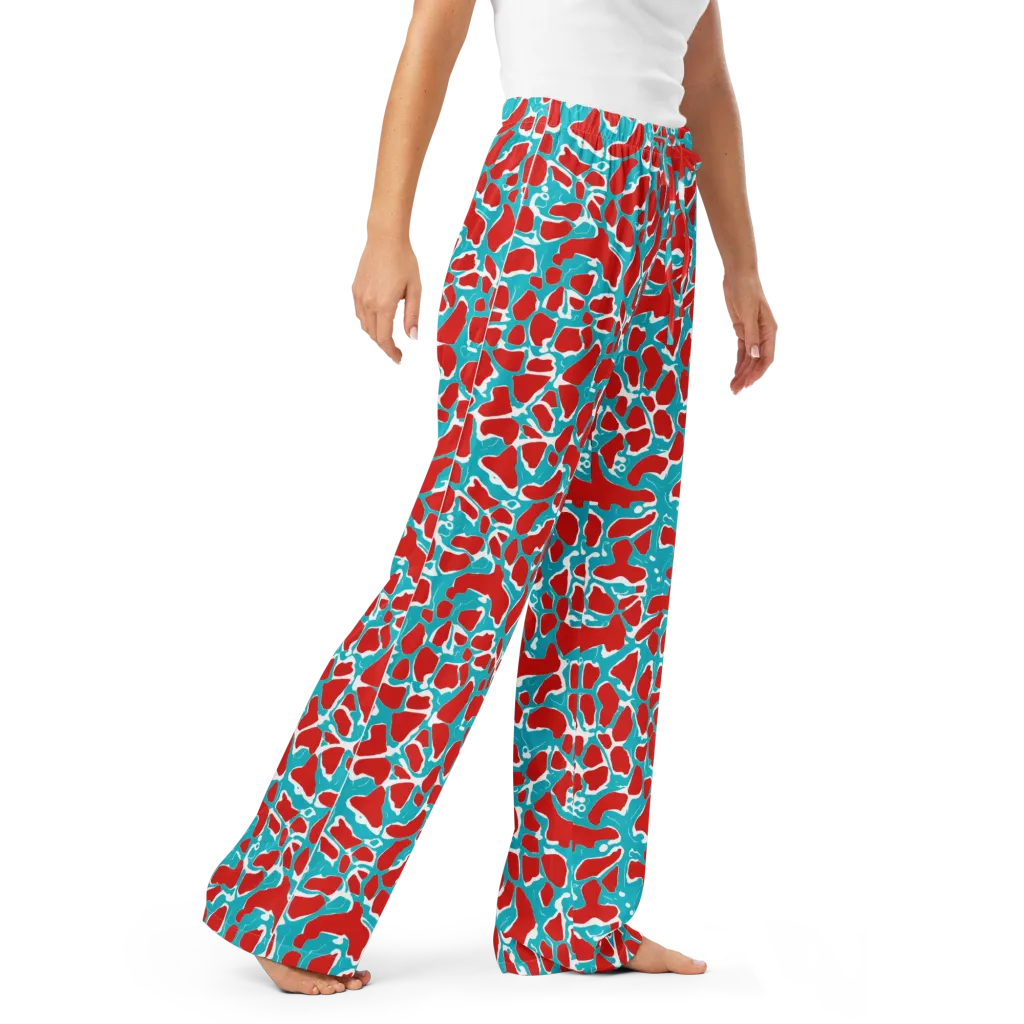 Turquoise Rapture on Women's Pajama Pants — Right Front