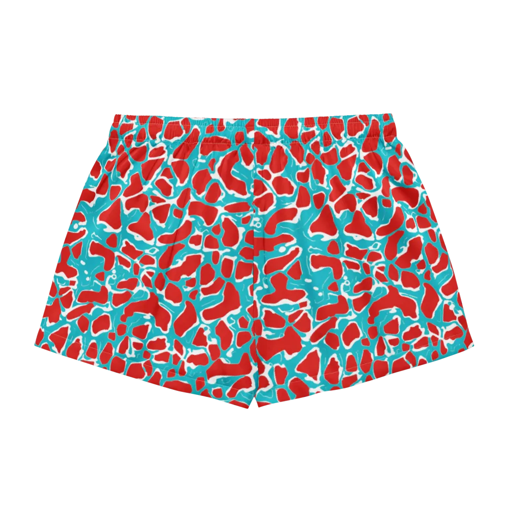 Turquoise Rapture on Women's Pajama Shorts — Back