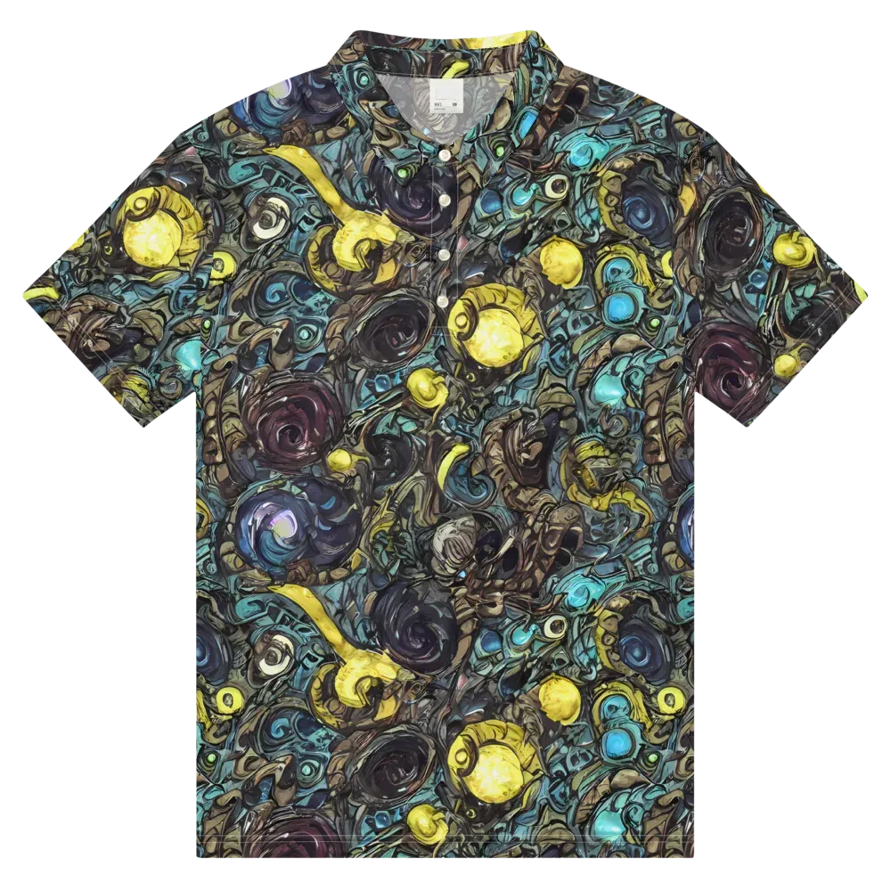Nocturne Bloom on Men's Slim Fit Polo Shirt — Front