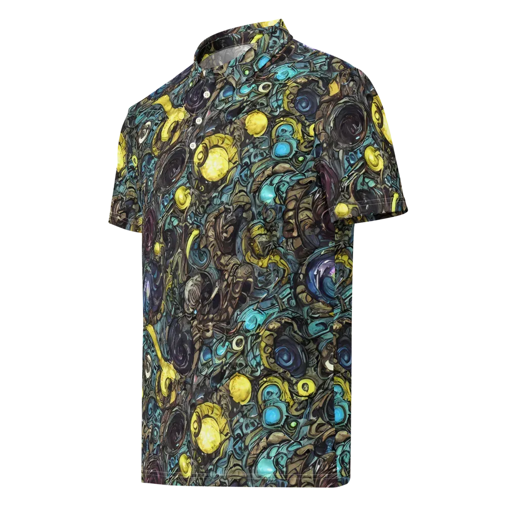 Nocturne Bloom on Men's Slim Fit Polo Shirt — Left Front