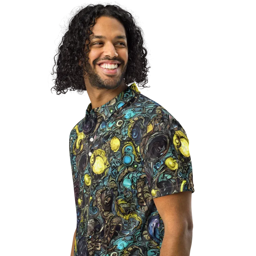 Nocturne Bloom on Men's Slim Fit Polo Shirt — Left Front