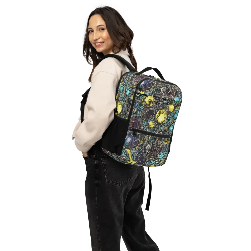 Nocturne Bloom on Utility Backpack — Back