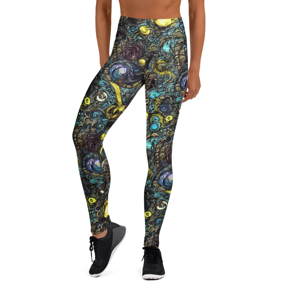 Nocturne Bloom on Yoga Leggings — Front