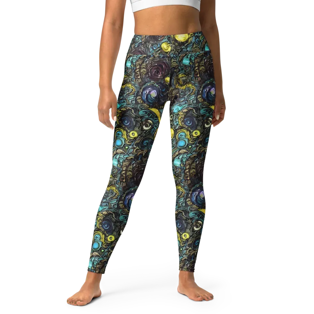 Nocturne Bloom on Yoga Leggings — Front