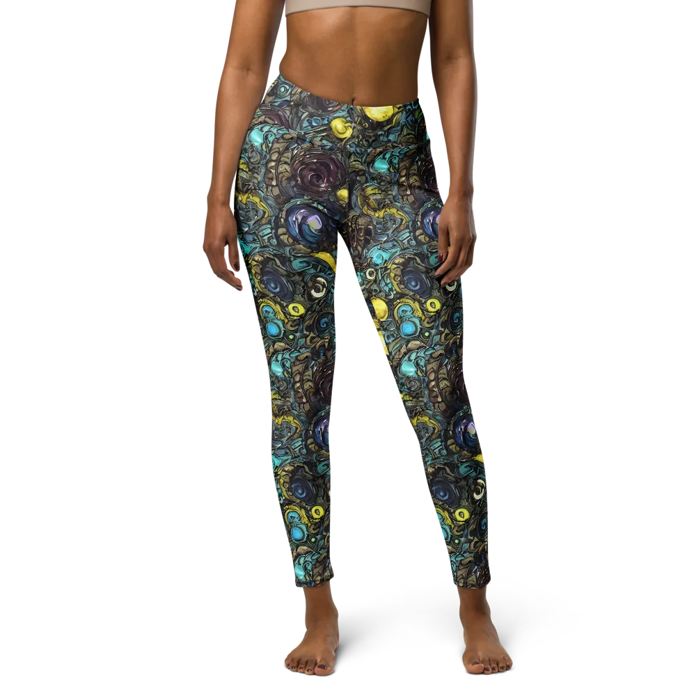 Nocturne Bloom on Yoga Leggings — Front