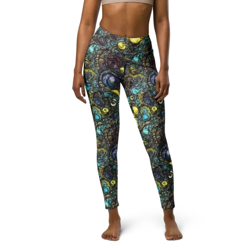 Nocturne Bloom on a Yoga Leggings