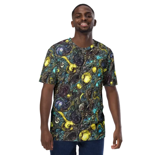 Nocturne Bloom on a Men's Crew Neck T-Shirt