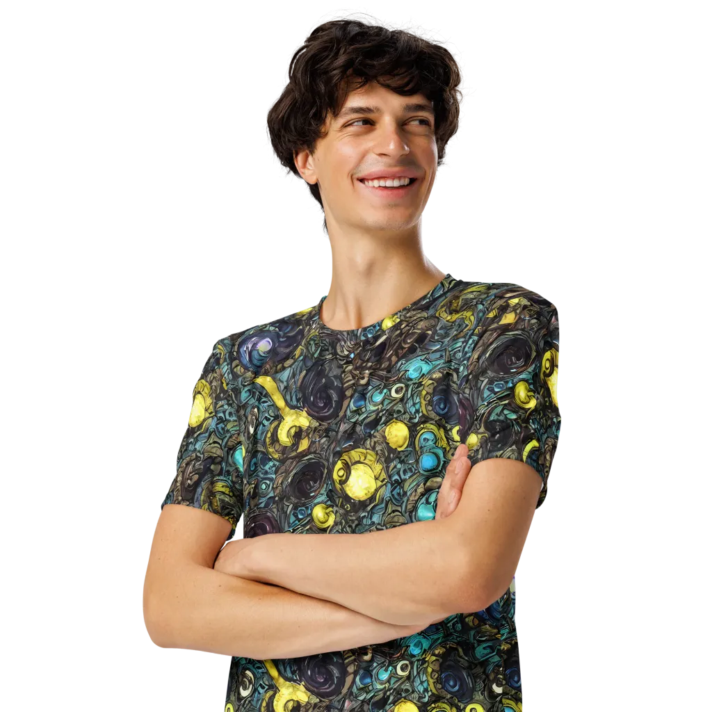 Nocturne Bloom on Men's Crew Neck T-Shirt — Left Front