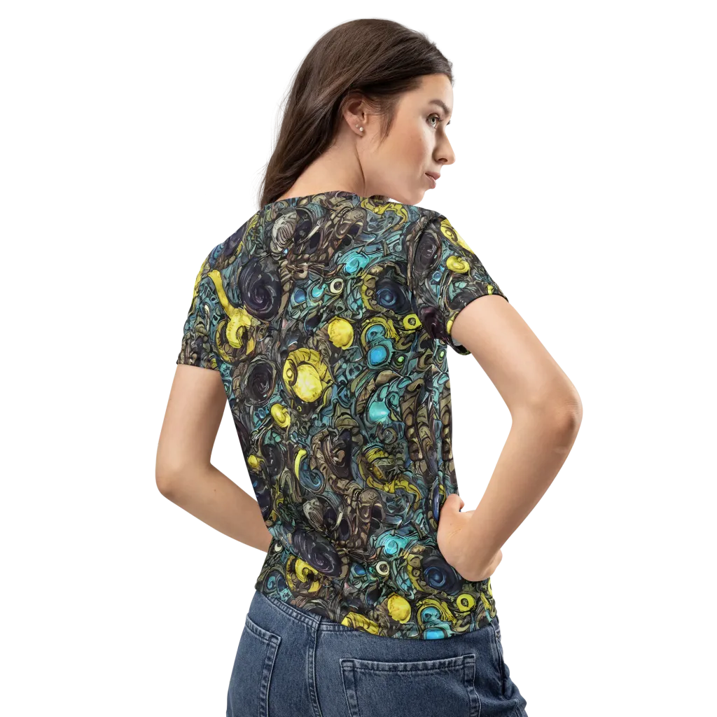 Nocturne Bloom on Women's Crew Neck T-Shirt — Back