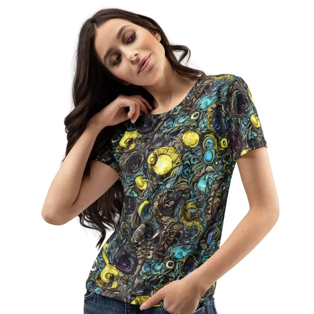 Nocturne Bloom on Women's Crew Neck T-Shirt — Left Front