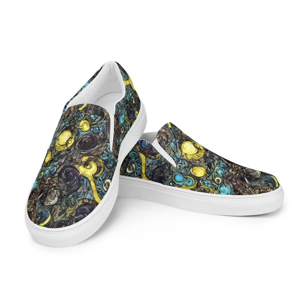 Nocturne Bloom on Men's Slip-On Canvas Shoes — Left Front