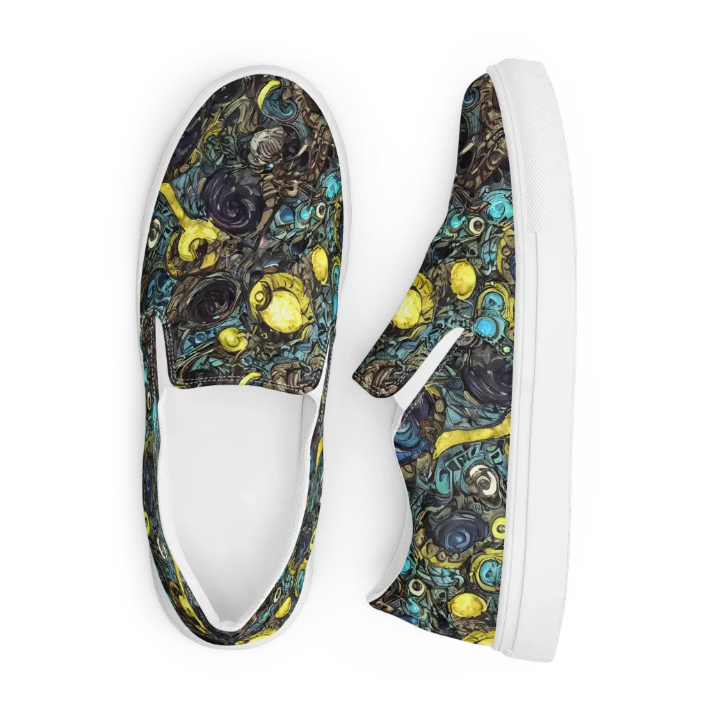 Nocturne Bloom on Men's Slip-On Canvas Shoes — Front