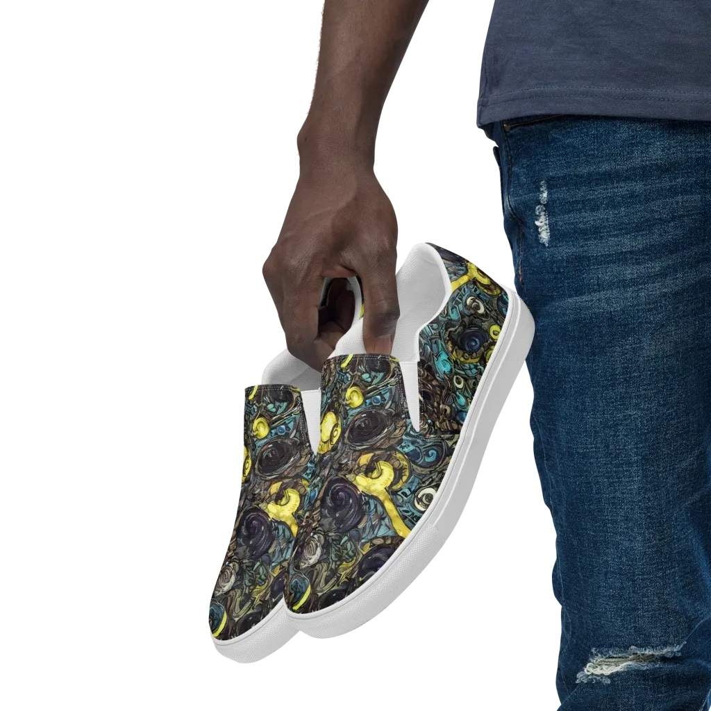Nocturne Bloom on Men's Slip-On Canvas Shoes — Left Front