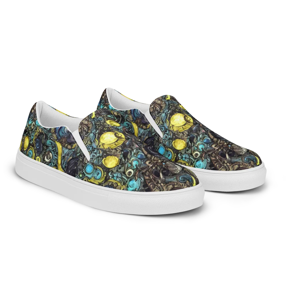 Nocturne Bloom on Women's Slip-On Canvas Shoes — Right Front