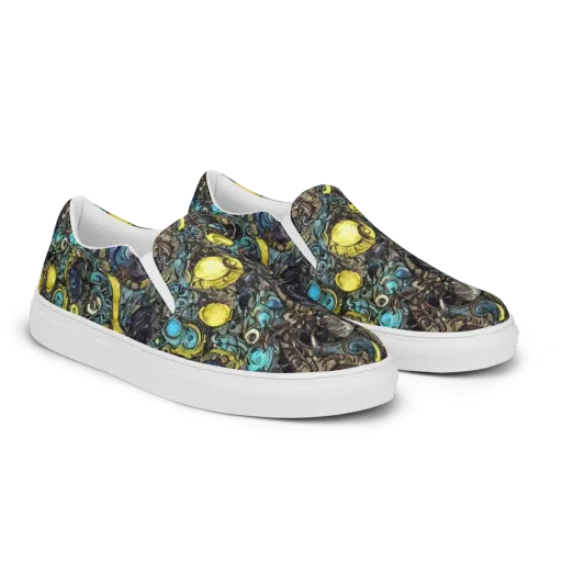 Nocturne Bloom on a Women's Slip-On Canvas Shoes