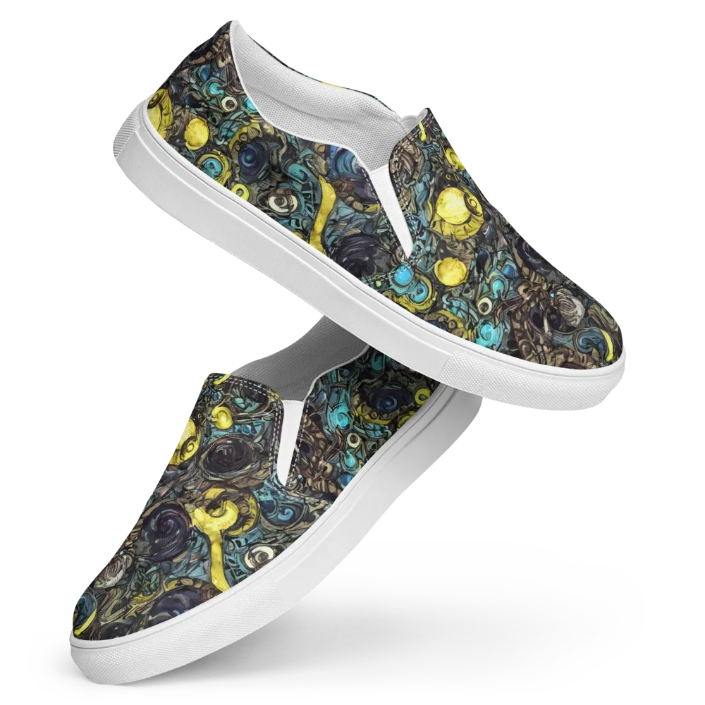 Nocturne Bloom on Women's Slip-On Canvas Shoes — Front