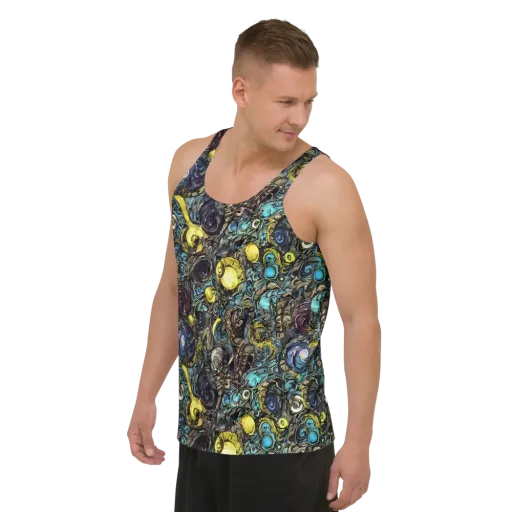 Nocturne Bloom on a Men's Tank Top