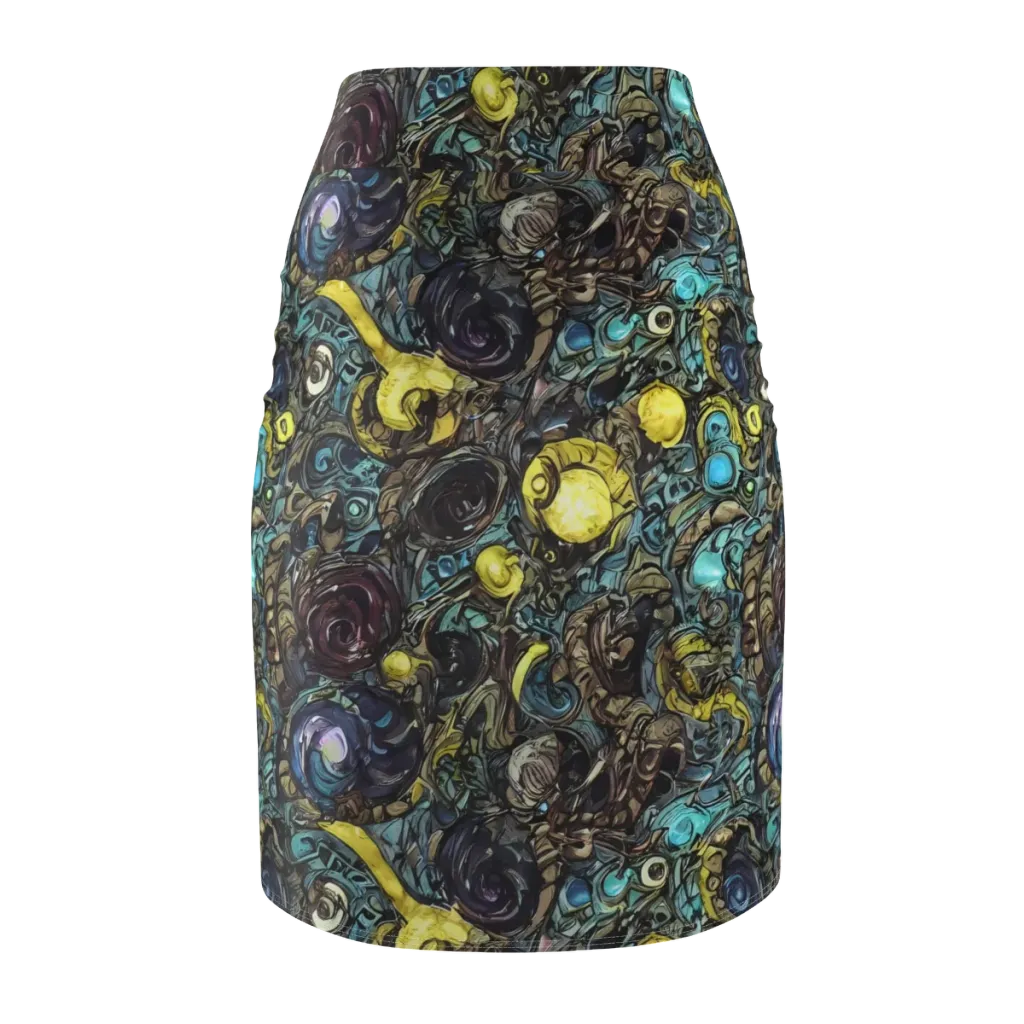 Nocturne Bloom on Pencil Skirt — Back