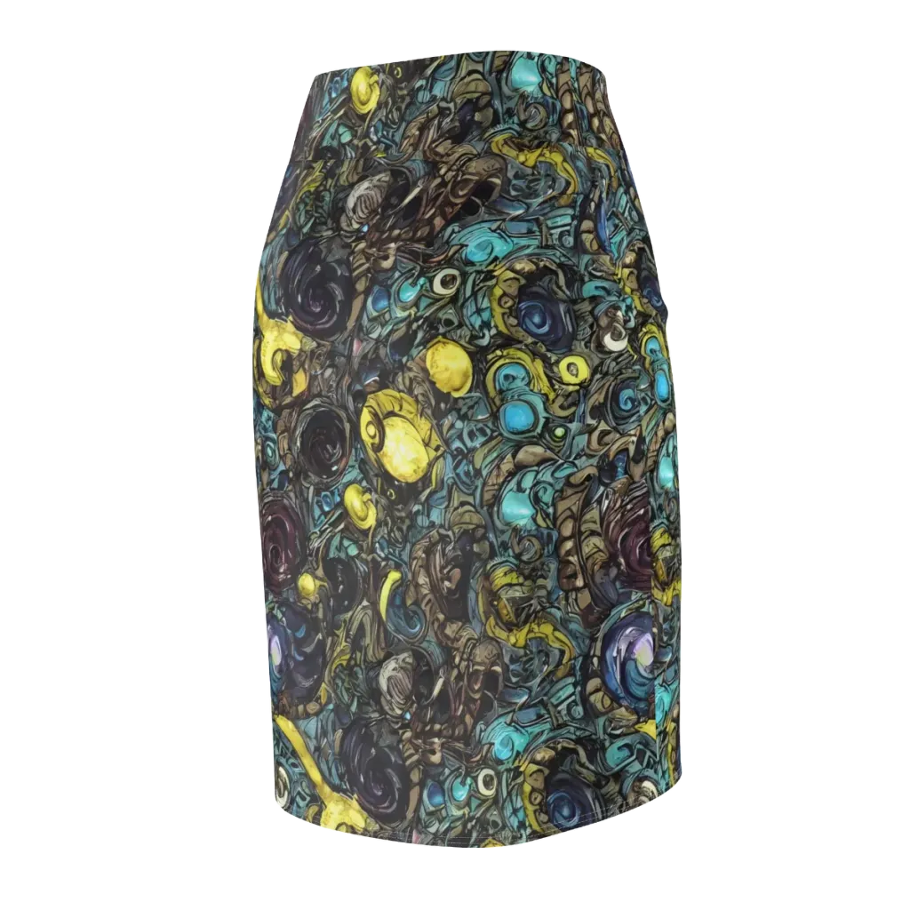 Nocturne Bloom on Pencil Skirt — Back Side