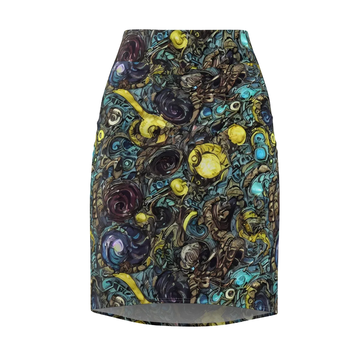 Nocturne Bloom on Pencil Skirt — Front