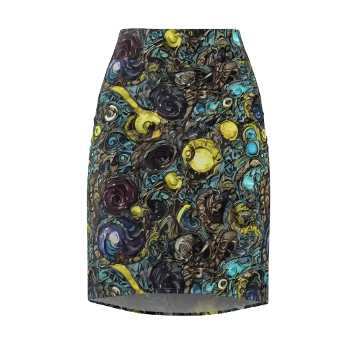 Nocturne Bloom on a Pencil Skirt