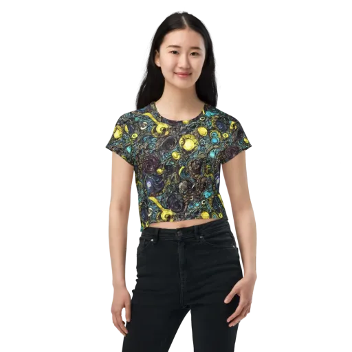 Nocturne Bloom on a Crop Tee