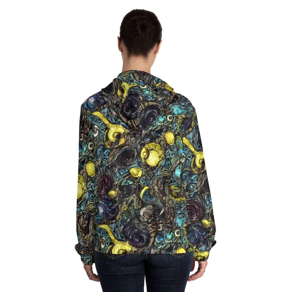 Nocturne Bloom on Women's Full-Zip Hoodie — Back On Person