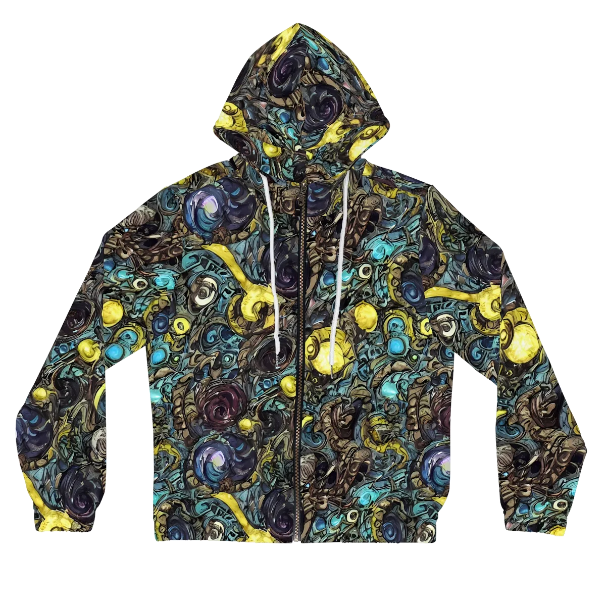 Nocturne Bloom on Women's Full-Zip Hoodie — Front