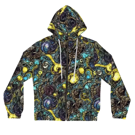 Nocturne Bloom on a Women's Full-Zip Hoodie