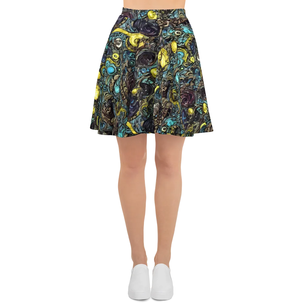 Nocturne Bloom on Skater Skirt — Front
