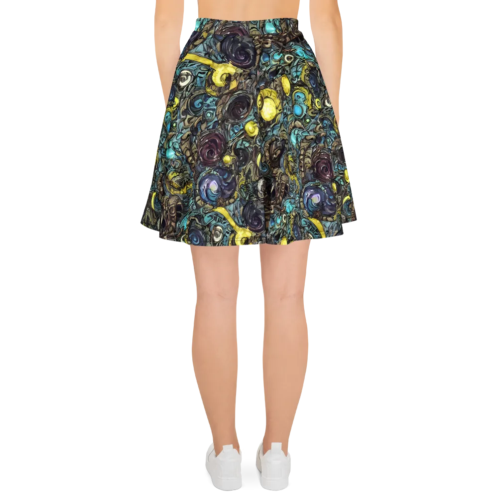 Nocturne Bloom on Skater Skirt — Back