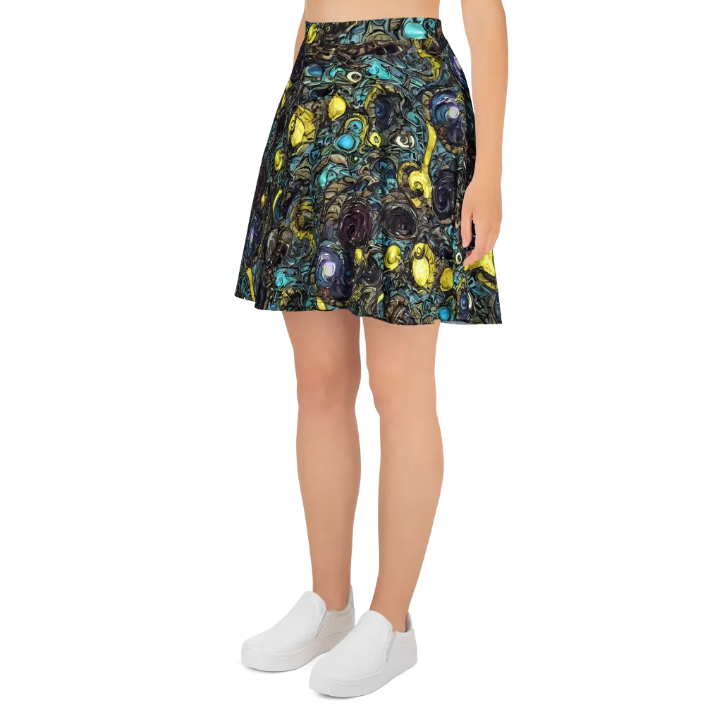 Nocturne Bloom on Skater Skirt — Left