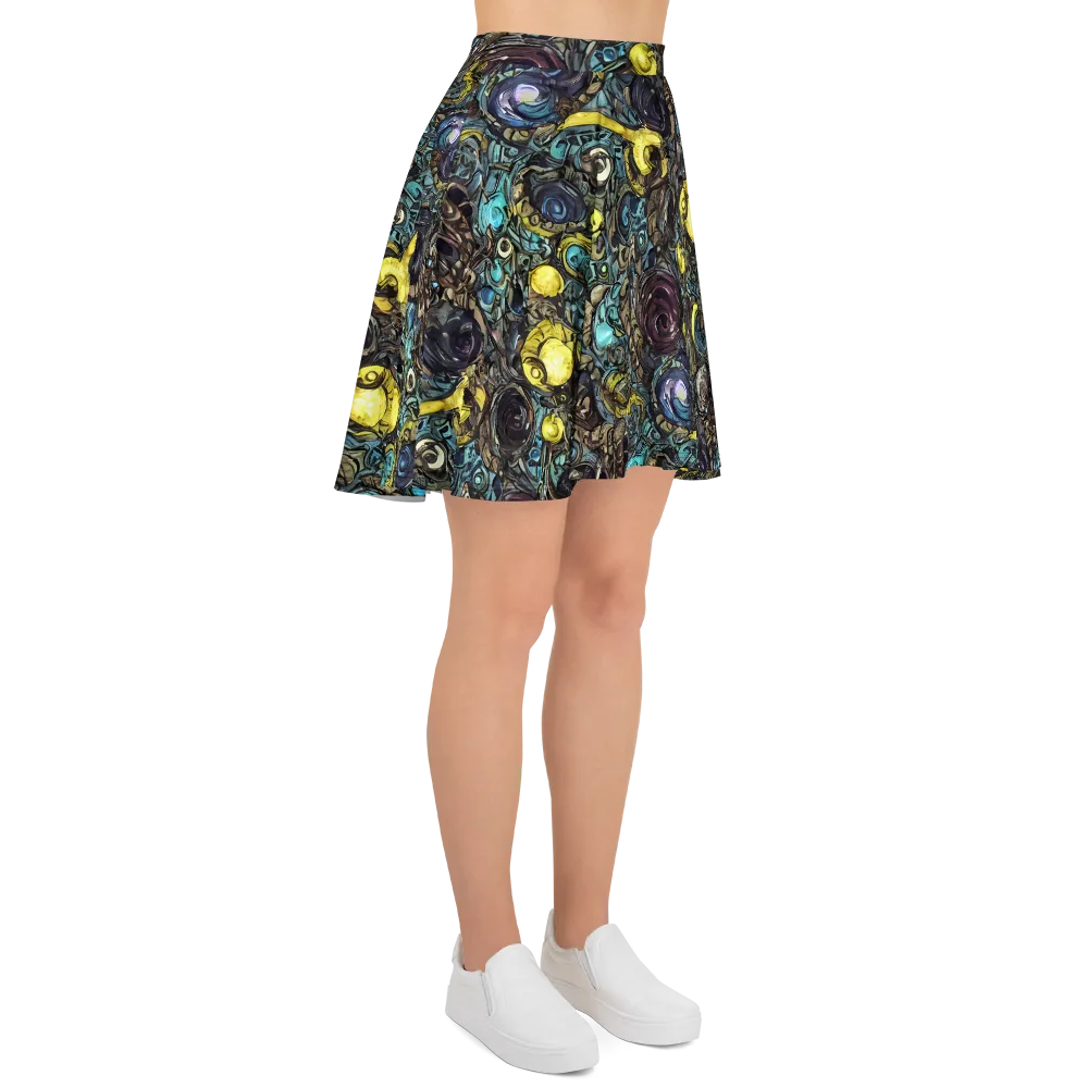 Nocturne Bloom on Skater Skirt — Right