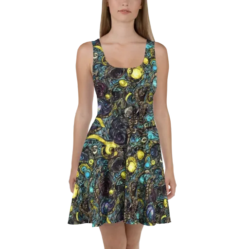 Nocturne Bloom on a Skater Dress