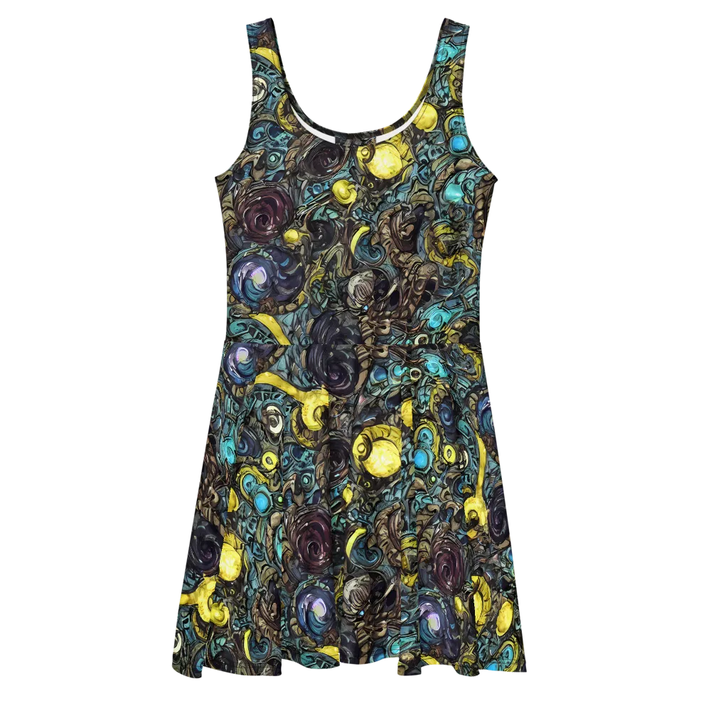 Nocturne Bloom on Skater Dress — Front