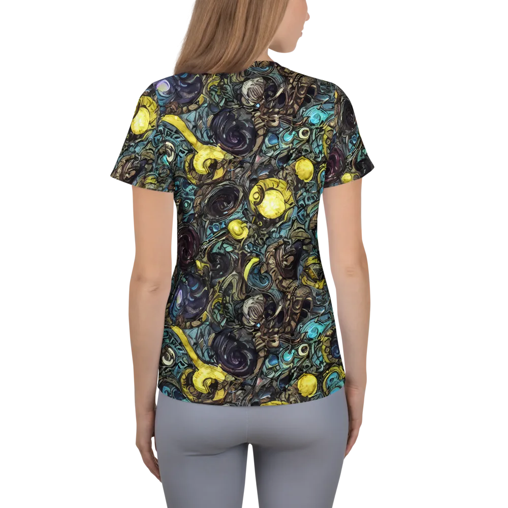 Nocturne Bloom on Women's Athletic T-Shirt — Back