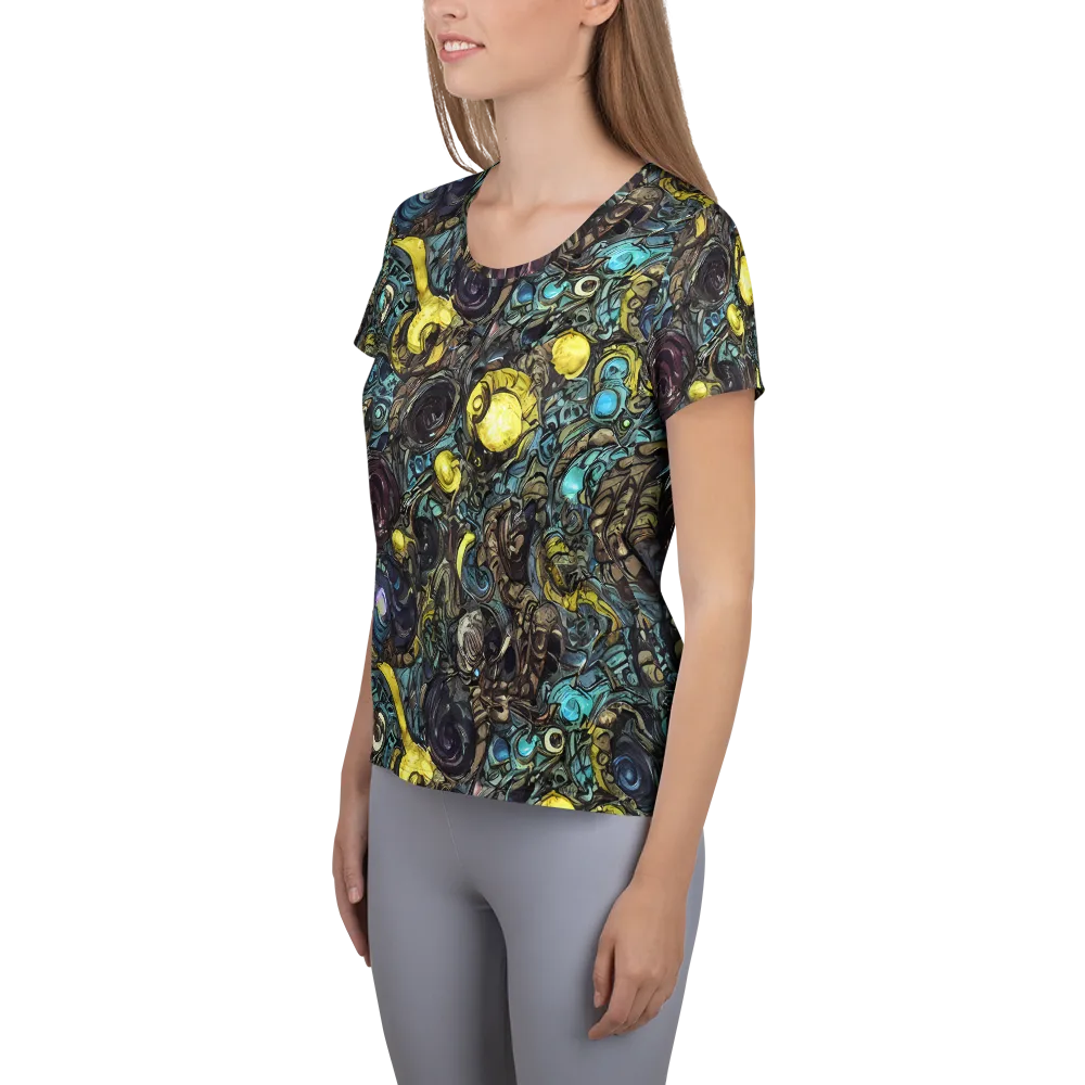 Nocturne Bloom on Women's Athletic T-Shirt — Left
